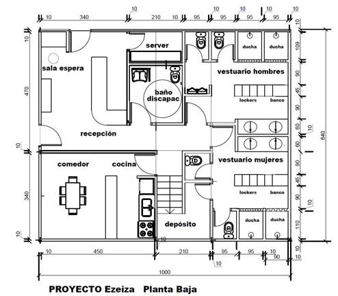 Proyecto de oficinas y vestuarios